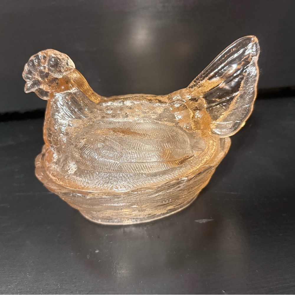 Asian Light Pink Hen On Nest Candy Dish